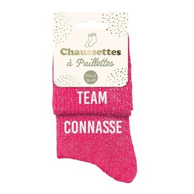 STC Chaussettes paillettes duo team connasse - Publicité STC Chaussettes paillettes duo team connasse - Publicité