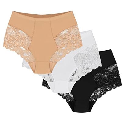 Wolbar Culotte Classique Slip Élégant WB184 Fabriqué en UE, Beige-Blanc-Noir,L - Publicité Wolbar Culotte Classique Slip Élégant WB184 Fabriqué en UE, Beige-Blanc-Noir,L - Publicité