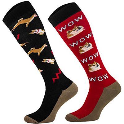 TODO Comodo Chaussettes d'équitation Fantaisie STJBW Coton Mi-bas Chaussette Équitation Femme Motifs (STJBW 25 Chien Wow-Wow, 39-42) - Publicité TODO Comodo Chaussettes d'équitation Fantaisie STJBW Coton Mi-bas Chaussette Équitation Femme Motifs (STJBW 25 Chien Wow-Wow, 39-42) - Publicité