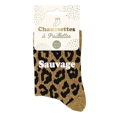 STC Chaussettes paillettes leopard sauvage - Publicité STC Chaussettes paillettes leopard sauvage - Publicité