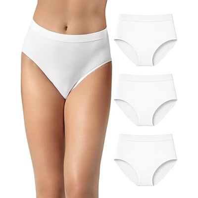 Risalti Culotte sans Couture Femme Taille Haute en Bambou Lot de 3 Slip Femme Invisible Elastique en Fibre de Bambou, Seamless Underwear Respirante et Hypoallergenique Made in Italy - Publicité Risalti Culotte sans Couture Femme Taille Haute en Bambou Lot de 3 Slip Femme Invisible Elastique en Fibre de Bambou, Seamless Underwear Respirante et Hypoallergenique Made in Italy - Publicité