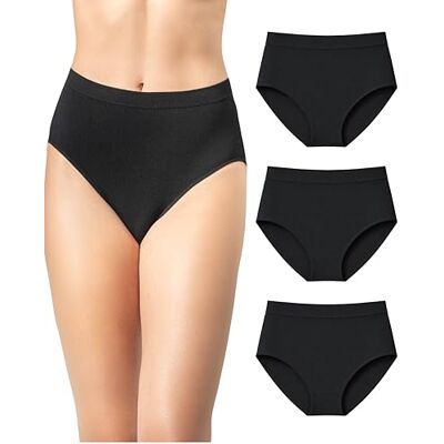 Risalti Culotte sans Couture Femme Taille Haute en Bambou Lot de 3 Slip Femme Invisible Elastique en Fibre de Bambou, Seamless Underwear Respirante et Hypoallergenique Made in Italy - Publicité Risalti Culotte sans Couture Femme Taille Haute en Bambou Lot de 3 Slip Femme Invisible Elastique en Fibre de Bambou, Seamless Underwear Respirante et Hypoallergenique Made in Italy - Publicité