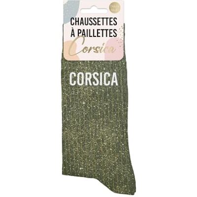 STC Chaussettes paillettes corsica kaki - Publicité STC Chaussettes paillettes corsica kaki - Publicité