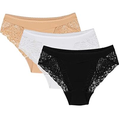 Wolbar Culotte Classique Slip Élégant WB408 Fabriqué en UE, Beige-Blanc-Noir,L - Publicité Wolbar Culotte Classique Slip Élégant WB408 Fabriqué en UE, Beige-Blanc-Noir,L - Publicité