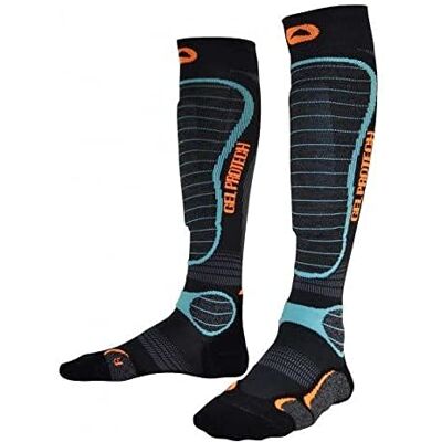 MONNET Mi-bas Gel Protech Ski - Bleu/Gris/Orange - Taille 39/40 - Chaussettes de Ski - Publicité MONNET Mi-bas Gel Protech Ski - Bleu/Gris/Orange - Taille 39/40 - Chaussettes de Ski - Publicité