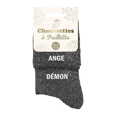 STC Chaussettes paillettes duo ange démon - Publicité STC Chaussettes paillettes duo ange démon - Publicité