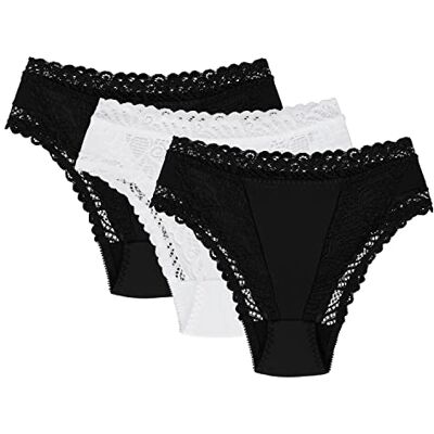 Wolbar Culotte Classique 3 Pack Slip Élégant WB55 Fabriqué en UE, Noir-Noir-Blanc,L - Publicité Wolbar Culotte Classique 3 Pack Slip Élégant WB55 Fabriqué en UE, Noir-Noir-Blanc,L - Publicité