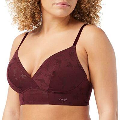 Sloggi Soutien-Gorge Long Zero Lace 2.0, Bordeaux, XL - Publicité Sloggi Soutien-Gorge Long Zero Lace 2.0, Bordeaux, XL - Publicité