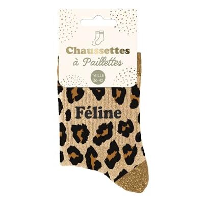 STC Chaussettes paillettes leopard feline - Publicité STC Chaussettes paillettes leopard feline - Publicité