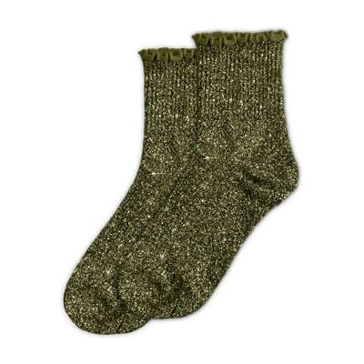 STC Chaussettes feston paillettes kaki - Publicité STC Chaussettes feston paillettes kaki - Publicité
