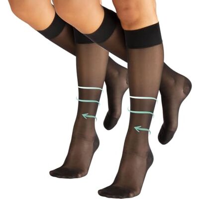 CALZITALY PACK 1/2 Mi-bas de Contention avec Compression Graduée Forte 15-21 mm/Hg Noir, Beige S/M, L/XL 140 DEN Made in Italy (2 Paires Noir, S/M) X2 - Publicité CALZITALY PACK 1/2 Mi-bas de Contention avec Compression Graduée Forte 15-21 mm/Hg Noir, Beige S/M, L/XL 140 DEN Made in Italy (2 Paires Noir, S/M) X2 - Publicité