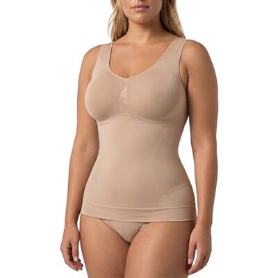 Risalti Débardeur Gainant Femme Microfibre TankTop sans Couture Élastique, Top Amincissant Epaules Large, Confort, Respirant, Silhouette Sculptée Made in Italy - Publicité Risalti Débardeur Gainant Femme Microfibre TankTop sans Couture Élastique, Top Amincissant Epaules Large, Confort, Respirant, Silhouette Sculptée Made in Italy - Publicité