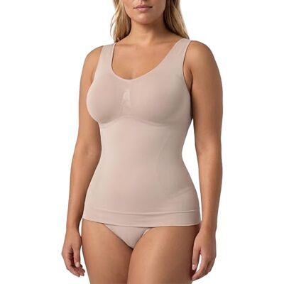 Risalti Débardeur Gainant Femme Microfibre TankTop sans Couture Élastique, Top Amincissant Epaules Large, Confort, Respirant, Silhouette Sculptée Made in Italy - Publicité Risalti Débardeur Gainant Femme Microfibre TankTop sans Couture Élastique, Top Amincissant Epaules Large, Confort, Respirant, Silhouette Sculptée Made in Italy - Publicité