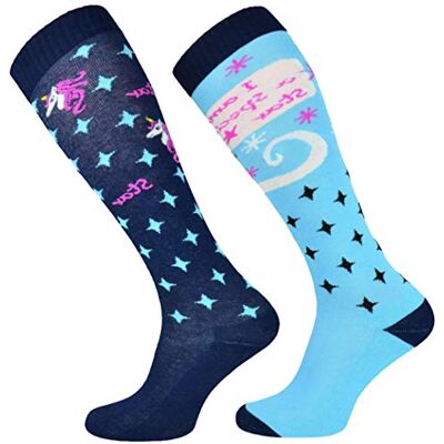 TODO Comodo Chaussettes d'équitation Fantaisie STJBW Coton Mi-bas Chaussette Équitation Femme Motifs (STJBW 08 Blue Unicorn, 31-34) - Publicité TODO Comodo Chaussettes d'équitation Fantaisie STJBW Coton Mi-bas Chaussette Équitation Femme Motifs (STJBW 08 Blue Unicorn, 31-34) - Publicité