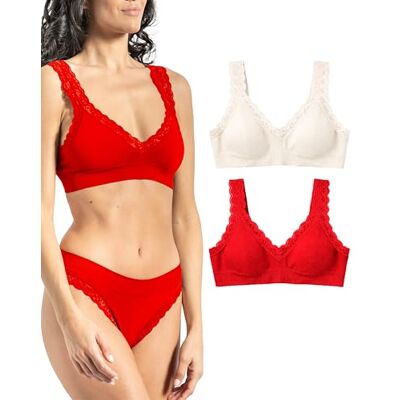 Risalti Soutien Gorge sans Armature Dentelle 2 Pcs Brassiere Femme sans Armature Support Léger, Brassiere Femme Dentelle, Soutiens-Gorge Femme, Brassière Femme sans Coutures Made in Italy - Publicité Risalti Soutien Gorge sans Armature Dentelle 2 Pcs Brassiere Femme sans Armature Support Léger, Brassiere Femme Dentelle, Soutiens-Gorge Femme, Brassière Femme sans Coutures Made in Italy - Publicité