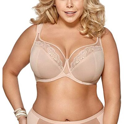 Gorsenia Femmes Soutien-Gorge Non-Rembourré Brodé Luisse, Beige,100L - Publicité Gorsenia Femmes Soutien-Gorge Non-Rembourré Brodé Luisse, Beige,100L - Publicité