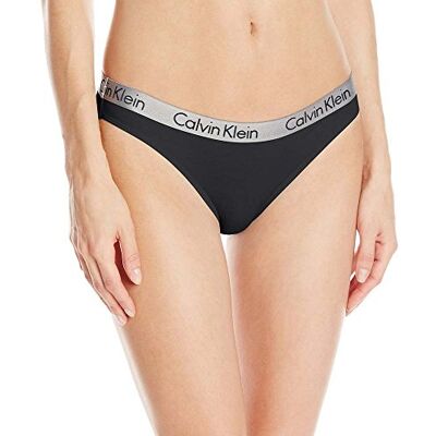 Calvin Klein Slip Femme Bikini Coton Stretch, Noir (Black), L - Publicité Calvin Klein Slip Femme Bikini Coton Stretch, Noir (Black), L - Publicité