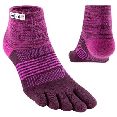 Injinji Trail Midweight Mini-Crew Femmes Violet Chaussettes - Publicité Injinji Trail Midweight Mini-Crew Femmes Violet Chaussettes - Publicité