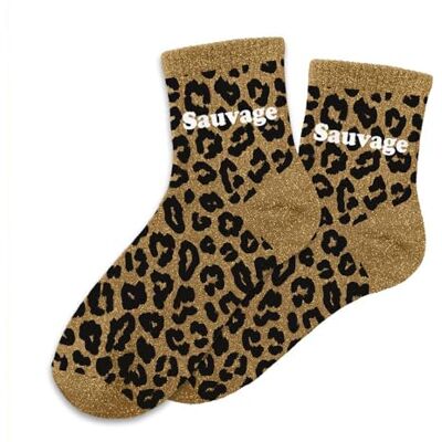 STC Chaussettes paillettes leopard sauvage - Publicité STC Chaussettes paillettes leopard sauvage - Publicité