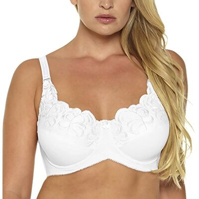 Generic Soutien-gorge en coton pour femme 5 couleurs Sans rembourrage Broderie à armatures, blanc, 42C - Publicité Generic Soutien-gorge en coton pour femme 5 couleurs Sans rembourrage Broderie à armatures, blanc, 42C - Publicité