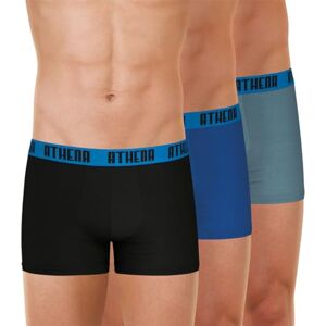 Athena Basic Color LN61 Boxers, Noir/Bleu/Gris-Ceint. Bleue, 7/3XL (Lot de 3) Men's - Publicité Athena Basic Color LN61 Boxers, Noir/Bleu/Gris-Ceint. Bleue, 7/3XL (Lot de 3) Men's - Publicité