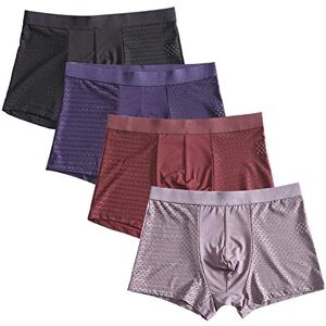 BLOMDE Boxer pour Homme 4Pcs Fibre De Bambou Plus Shorts De Grande Taille sous-Vêtements Respirants 5XL 6XL 7XL 8XL-Une_XXXL_4 Pièces - Publicité BLOMDE Boxer pour Homme 4Pcs Fibre De Bambou Plus Shorts De Grande Taille sous-Vêtements Respirants 5XL 6XL 7XL 8XL-Une_XXXL_4 Pièces - Publicité