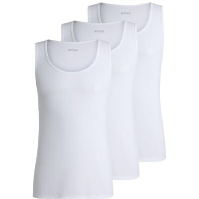 BOSS Hommes TankTop3P RibClassic Lot de Trois Gilets de sous-vêtements en Coton côtelé - Publicité BOSS Hommes TankTop3P RibClassic Lot de Trois Gilets de sous-vêtements en Coton côtelé - Publicité