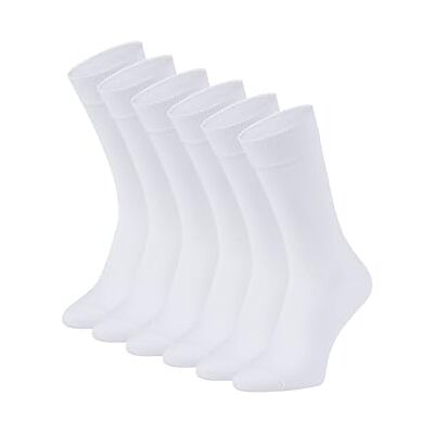 ZOOKSY Chaussettes Longues en Coton Unisexes pour Adultes I Confortables pour Tous les Jours et Entraînement I 41-46 I Lot de 6 Pièces Blanc - Publicité ZOOKSY Chaussettes Longues en Coton Unisexes pour Adultes I Confortables pour Tous les Jours et Entraînement I 41-46 I Lot de 6 Pièces Blanc - Publicité