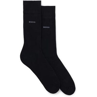 BOSS Hommes 2P RS Uni CC Lot de deux paires de chaussettes business en coton doux et compact - Publicité BOSS Hommes 2P RS Uni CC Lot de deux paires de chaussettes business en coton doux et compact - Publicité