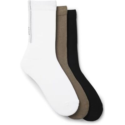 BOSS Hommes 3P QS Rib Tape CC Lot de trois paires de chaussettes mi-mollet avec bande structurée - Publicité BOSS Hommes 3P QS Rib Tape CC Lot de trois paires de chaussettes mi-mollet avec bande structurée - Publicité