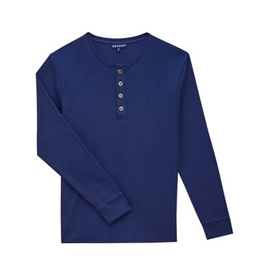 ARTHUR Tee-Shirt Manches Longues Homme, Haut de Pyjama Coton Bio, Doux et Confortable Motif Uni Bleu Marine Taille L - Publicité ARTHUR Tee-Shirt Manches Longues Homme, Haut de Pyjama Coton Bio, Doux et Confortable Motif Uni Bleu Marine Taille L - Publicité