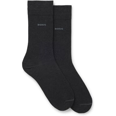BOSS Hommes 2P RS Uni CC Lot de deux paires de chaussettes business en coton doux et compact - Publicité BOSS Hommes 2P RS Uni CC Lot de deux paires de chaussettes business en coton doux et compact - Publicité