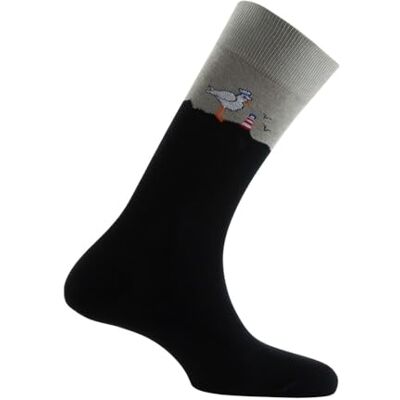 Kindy Mi-chaussettes jersey Mouette en coton Fabrication Française couleur Noir Pointure 39-46 - Publicité Kindy Mi-chaussettes jersey Mouette en coton Fabrication Française couleur Noir Pointure 39-46 - Publicité