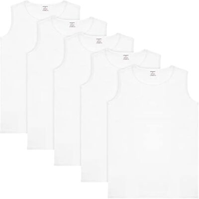 BRUBAKER Lot de 5 Maillot de Corps Homme avec Col Rond Muscle Shirt Coton Peigné (Lisse) Extra Long sans Couture Blanc L - Publicité BRUBAKER Lot de 5 Maillot de Corps Homme avec Col Rond Muscle Shirt Coton Peigné (Lisse) Extra Long sans Couture Blanc L - Publicité
