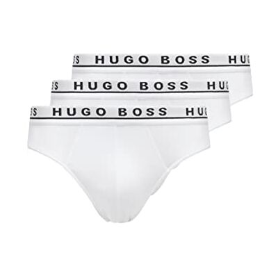 BOSS Hommes Brief 3P CO/EL Lot de Trois Slips en Coton Stretch avec Taille à Logos - Publicité BOSS Hommes Brief 3P CO/EL Lot de Trois Slips en Coton Stretch avec Taille à Logos - Publicité