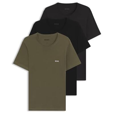 BOSS Hommes TShirtRN 3P Classic Lot de Trois t-Shirts en Coton avec Logo brodé - Publicité BOSS Hommes TShirtRN 3P Classic Lot de Trois t-Shirts en Coton avec Logo brodé - Publicité