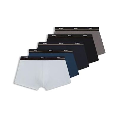 BOSS Hommes Trunk 5P Essential Lot de Cinq Boxers Courts en Coton Stretch avec Taille logotée - Publicité BOSS Hommes Trunk 5P Essential Lot de Cinq Boxers Courts en Coton Stretch avec Taille logotée - Publicité