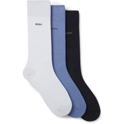 BOSS Hommes 3P RS Uni CC Lot de trois paires de chaussettes mi-mollet en maille stretch - Publicité BOSS Hommes 3P RS Uni CC Lot de trois paires de chaussettes mi-mollet en maille stretch - Publicité