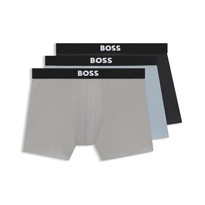 BOSS Hommes Trunk 3P Power Desig Lot de Trois Boxers Courts en Coton Stretch avec Taille logotée - Publicité BOSS Hommes Trunk 3P Power Desig Lot de Trois Boxers Courts en Coton Stretch avec Taille logotée - Publicité