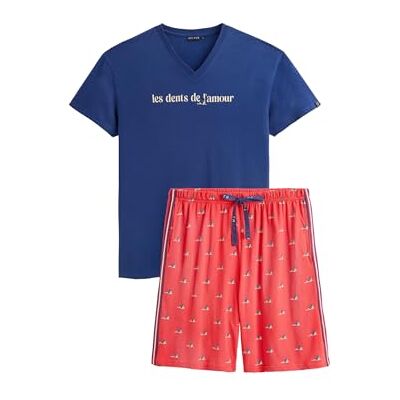 ARTHUR Pyjama Court Homme 100% Coton Jersey Ensemble Manches Courtes & Short à Motifs Requin Bleu et Rouge Léger, Doux et Respirant Taille XXL - Publicité ARTHUR Pyjama Court Homme 100% Coton Jersey Ensemble Manches Courtes & Short à Motifs Requin Bleu et Rouge Léger, Doux et Respirant Taille XXL - Publicité