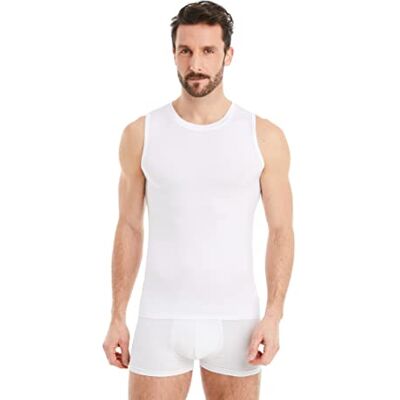 FINN Maillot de Corps Business pour Homme sans Manches avec Col Rond sous-Maillot en Tissu Original Lenzing® Modal Le Débardeur Parfait sous Une Chemise et Un Costume Blanc L - Publicité FINN Maillot de Corps Business pour Homme sans Manches avec Col Rond sous-Maillot en Tissu Original Lenzing® Modal Le Débardeur Parfait sous Une Chemise et Un Costume Blanc L - Publicité