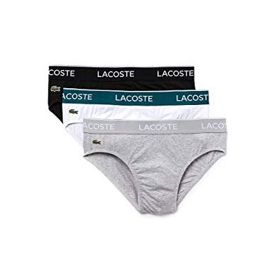 Lacoste Slip Homme Lot de 3 , Black/White-silver Chine, M - Publicité Lacoste Slip Homme Lot de 3 , Black/White-silver Chine, M - Publicité