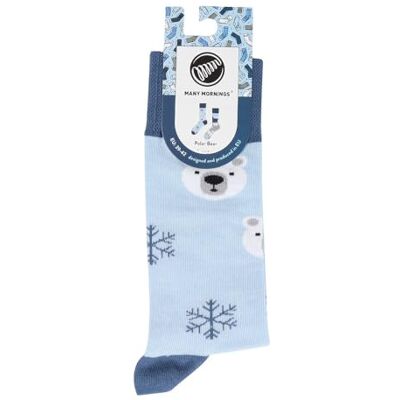 Many Mornings Beaucoup Mornings Chaussettes unisexe Motif ours polaire - Publicité Many Mornings Beaucoup Mornings Chaussettes unisexe Motif ours polaire - Publicité