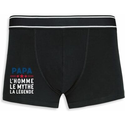 La French Touch Boxer Homme Humour Papa, l'homme Le Mythe la Légende Imprimé en France Caleçon Homme Drole et Rigolo Cadeau Humour Anniversaire Original (Noir, XL) - Publicité La French Touch Boxer Homme Humour Papa, l'homme Le Mythe la Légende Imprimé en France Caleçon Homme Drole et Rigolo Cadeau Humour Anniversaire Original (Noir, XL) - Publicité