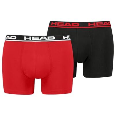 HEAD Lot de 2 Boxers Basiques pour Homme, Rouge Flamme/Noir, L - Publicité HEAD Lot de 2 Boxers Basiques pour Homme, Rouge Flamme/Noir, L - Publicité