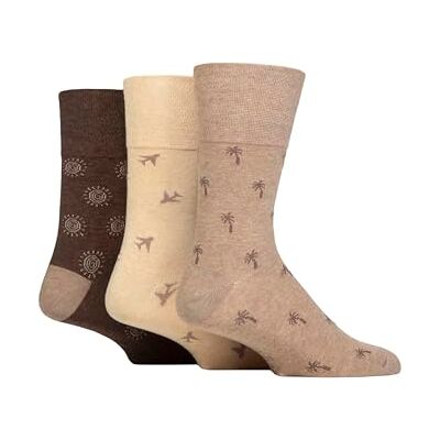 SockShop Gentle Grip Homme Chaussettes Coton doux, Vacances Thème Dessus doux en nid d'abeille à motif et non contraignant, 3 Paire Taille 39-45 - Publicité SockShop Gentle Grip Homme Chaussettes Coton doux, Vacances Thème Dessus doux en nid d'abeille à motif et non contraignant, 3 Paire Taille 39-45 - Publicité