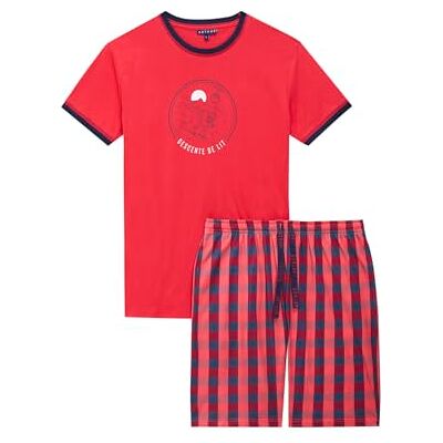ARTHUR Pyjama Court Homme 100% Coton Jersey Ensemble Manches Courtes & Short à Motifs Ski Carreaux Rouge Léger, Doux et Respirant Taille L - Publicité ARTHUR Pyjama Court Homme 100% Coton Jersey Ensemble Manches Courtes & Short à Motifs Ski Carreaux Rouge Léger, Doux et Respirant Taille L - Publicité