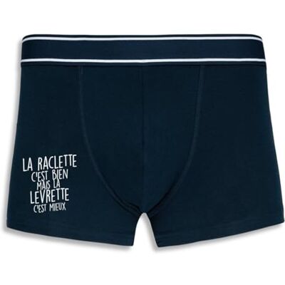 La French Touch Boxer Homme Humour La Raclette C'est Bien Imprimé en France Caleçon Homme Drole et Rigolo Cadeau Humour Anniversaire Original (Marine, S) - Publicité La French Touch Boxer Homme Humour La Raclette C'est Bien Imprimé en France Caleçon Homme Drole et Rigolo Cadeau Humour Anniversaire Original (Marine, S) - Publicité