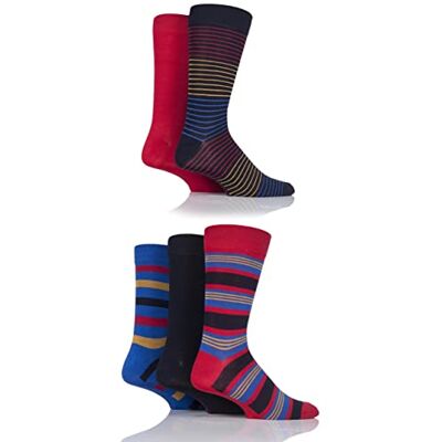 SockShop Chaussettes en bambou naturel pour hommes, colorées et à motifs, taille 40-45, lot de 5 - Publicité SockShop Chaussettes en bambou naturel pour hommes, colorées et à motifs, taille 40-45, lot de 5 - Publicité