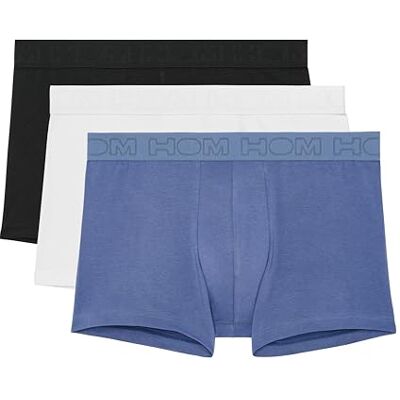 Hom Lot de 3 Boxers Armand 2 Shorts, Noir + Bleu + Blanc, 2XL Men's - Publicité Hom Lot de 3 Boxers Armand 2 Shorts, Noir + Bleu + Blanc, 2XL Men's - Publicité